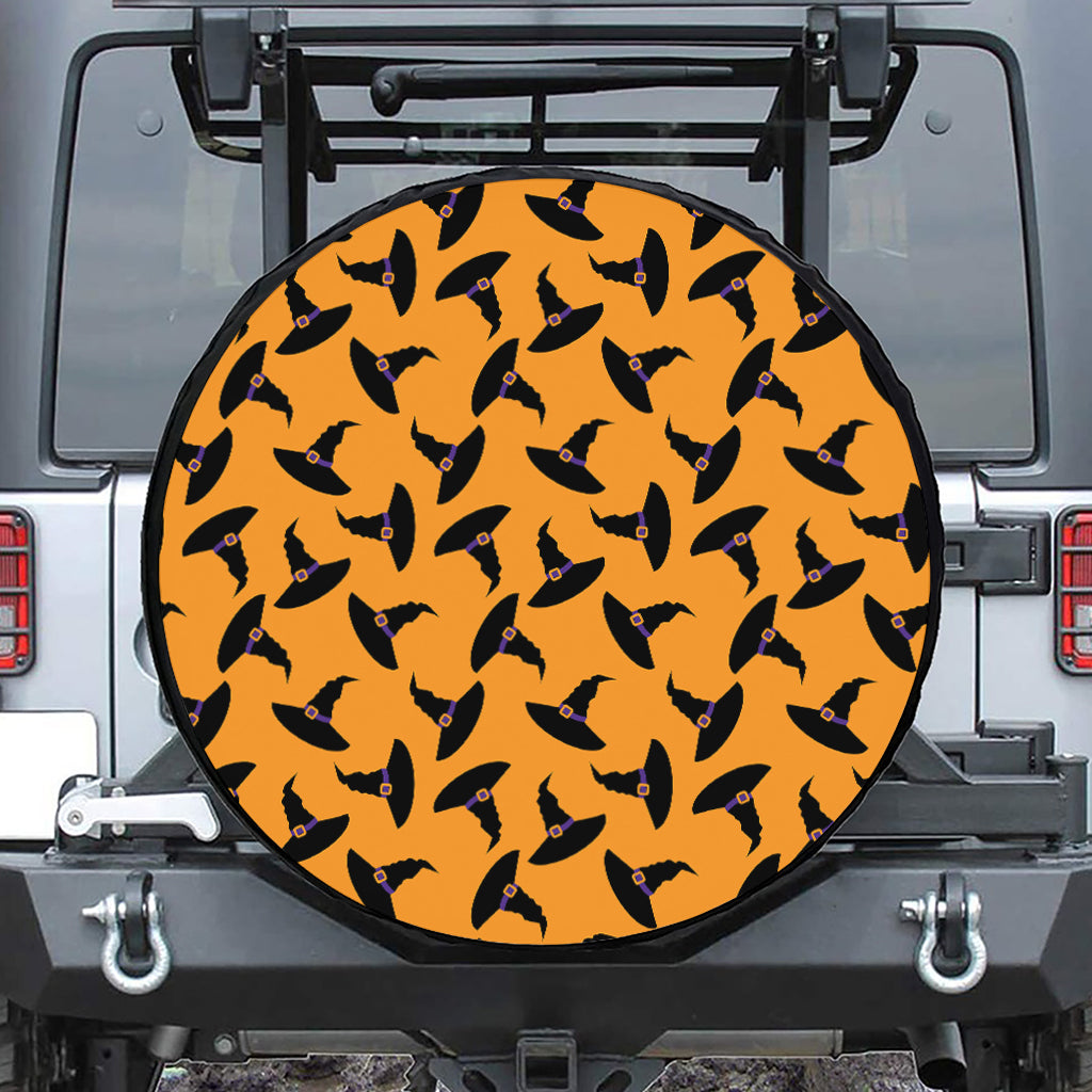 Halloween Witch Hat Pattern Print Tire Cover