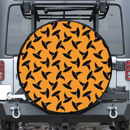 Halloween Witch Hat Pattern Print Tire Cover