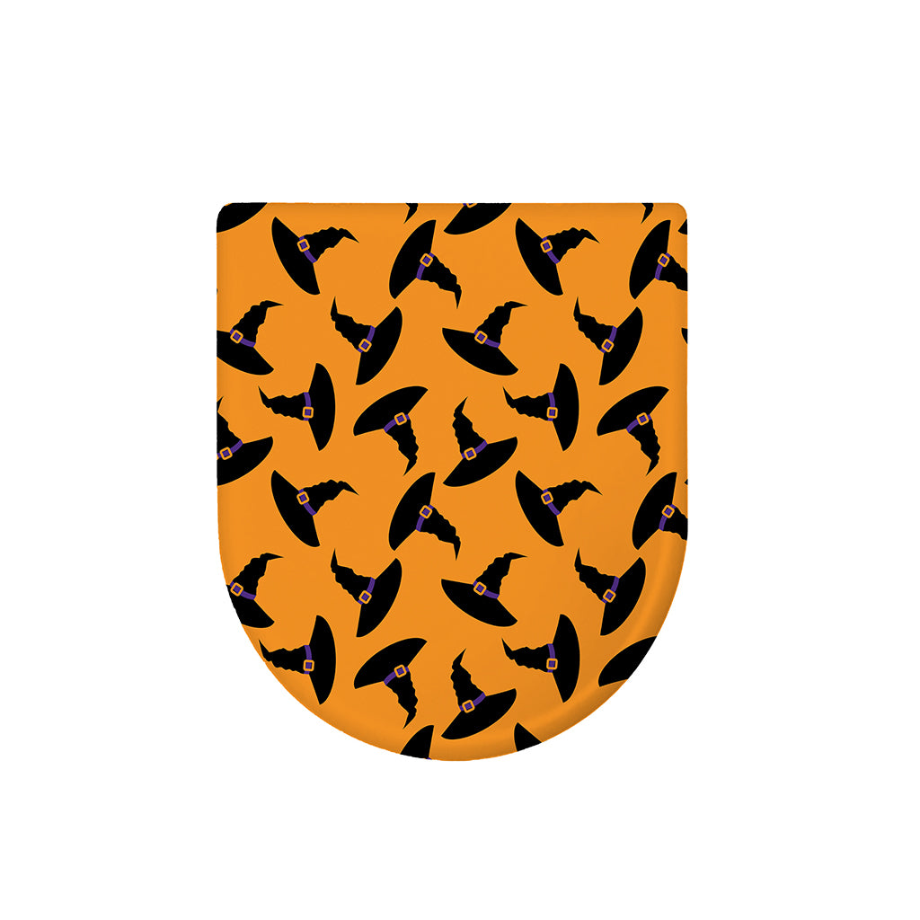 Halloween Witch Hat Pattern Print Toilet Lid Cover