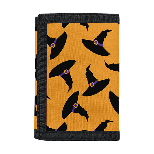 Halloween Witch Hat Pattern Print Trifold Wallet