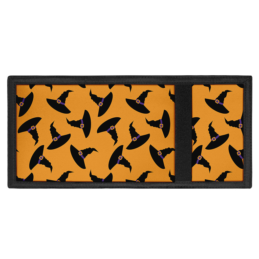 Halloween Witch Hat Pattern Print Trifold Wallet