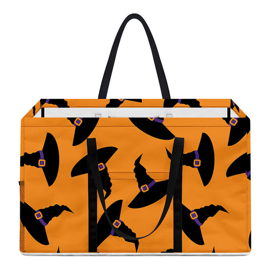 Halloween Witch Hat Pattern Print Utility Tote Bag