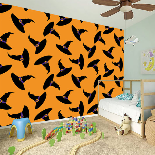 Halloween Witch Hat Pattern Print Wall Sticker