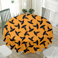 Halloween Witch Hat Pattern Print Waterproof Round Tablecloth