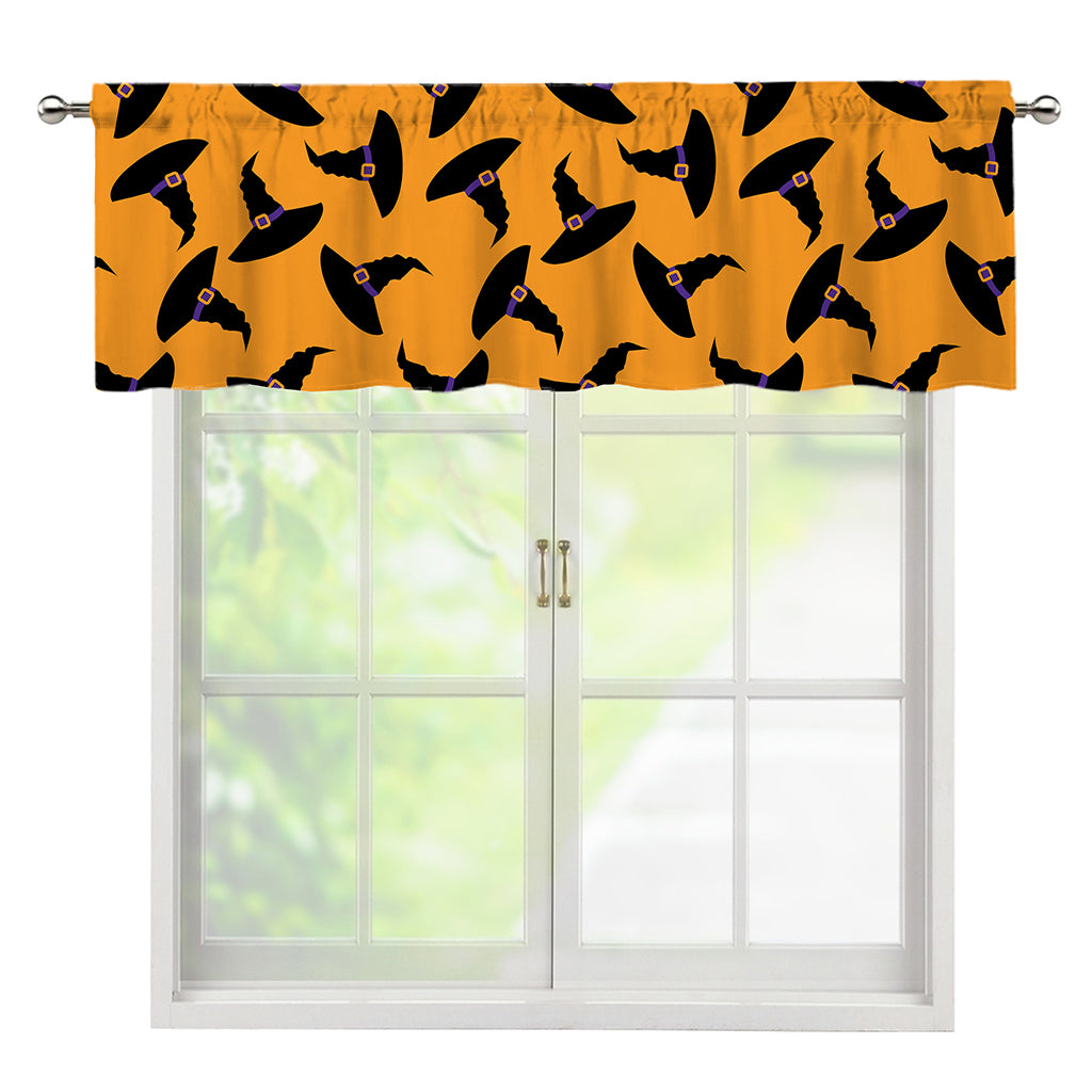 Halloween Witch Hat Pattern Print Window Valance