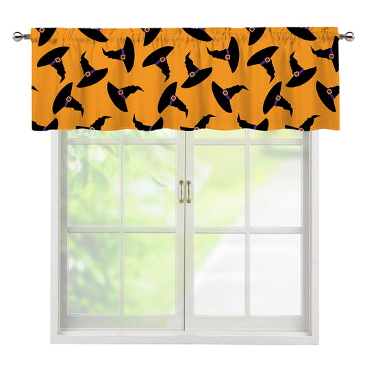 Halloween Witch Hat Pattern Print Window Valance