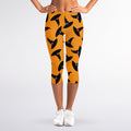 Halloween Witch Hat Pattern Print Women's Capri Leggings