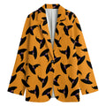 Halloween Witch Hat Pattern Print Women's Cotton Blazer
