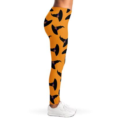 Halloween Witch Hat Pattern Print Women's Leggings