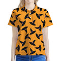 Halloween Witch Hat Pattern Print Women's Polo Shirt