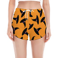 Halloween Witch Hat Pattern Print Women's Split Running Shorts