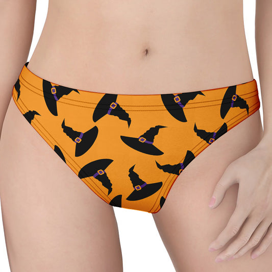 Halloween Witch Hat Pattern Print Women's Thong