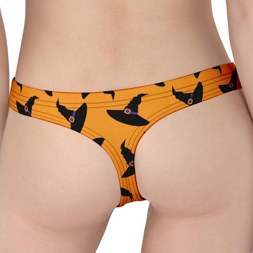 Halloween Witch Hat Pattern Print Women's Thong