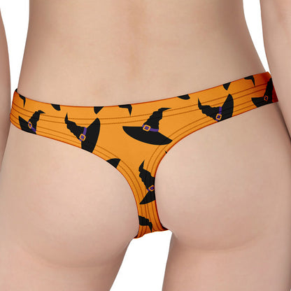 Halloween Witch Hat Pattern Print Women's Thong