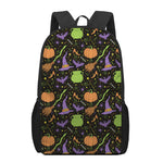 Halloween Wizard Pattern Print 17 Inch Backpack