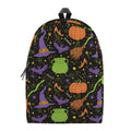 Halloween Wizard Pattern Print School Backpack