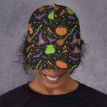 Halloween Wizard Pattern Print Baseball Cap