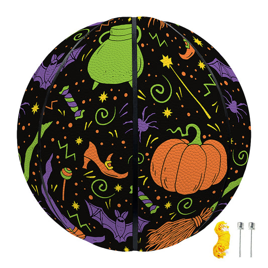 Halloween Wizard Pattern Print Basketball