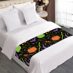 Halloween Wizard Pattern Print Bed Runner