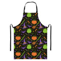 Halloween Wizard Pattern Print Bib Apron With Pocket