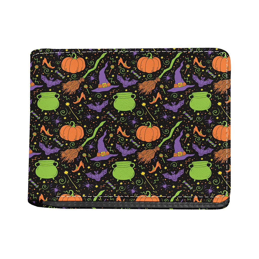 Halloween Wizard Pattern Print Bifold Wallet