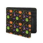 Halloween Wizard Pattern Print Bifold Wallet