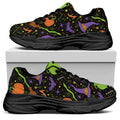 Halloween Wizard Pattern Print Black Chunky Shoes