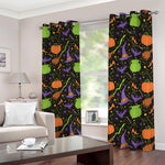 Halloween Wizard Pattern Print Blackout Grommet Curtains
