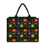 Halloween Wizard Pattern Print Canvas Tote Bag
