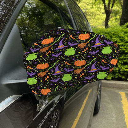 Halloween Wizard Pattern Print Car Side Mirror Covers