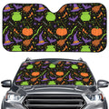 Halloween Wizard Pattern Print Car Windshield Sun Shade