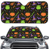 Halloween Wizard Pattern Print Car Windshield Sun Shade