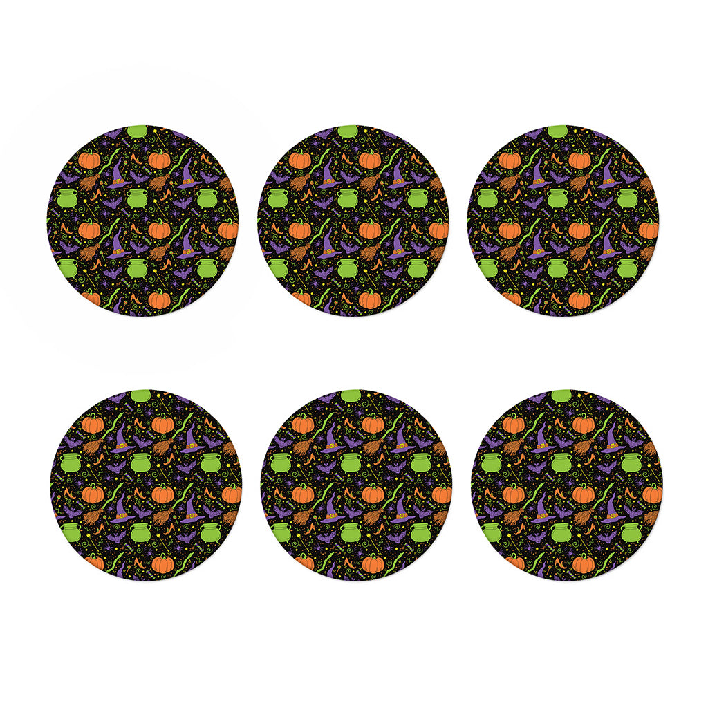 Halloween Wizard Pattern Print Coaster Set