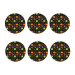 Halloween Wizard Pattern Print Coaster Set