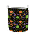 Halloween Wizard Pattern Print Collapsible Laundry Basket