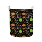 Halloween Wizard Pattern Print Collapsible Laundry Basket