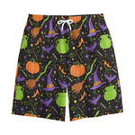 Halloween Wizard Pattern Print Cotton Shorts