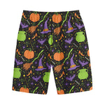 Halloween Wizard Pattern Print Cotton Shorts