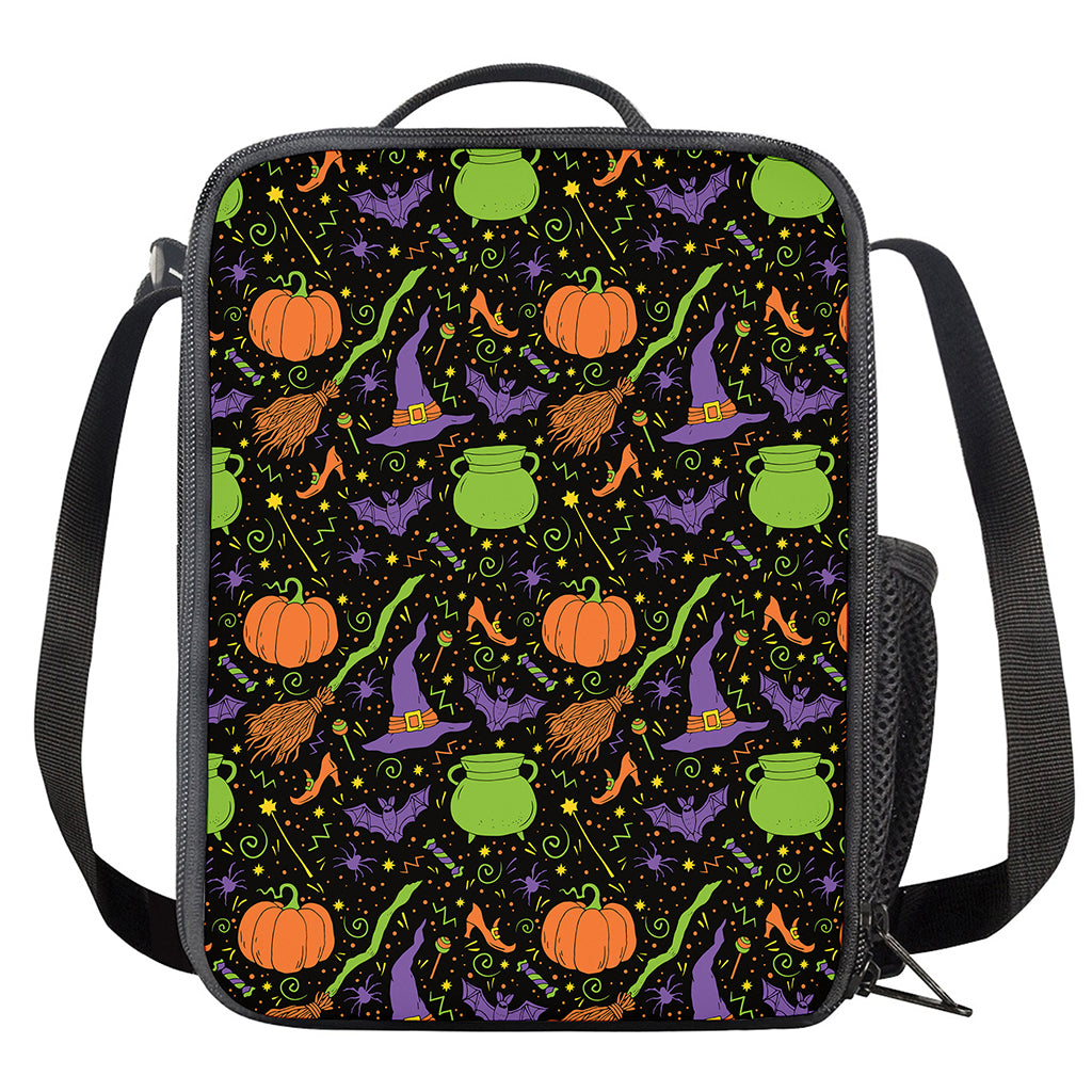 Halloween Wizard Pattern Print Crossbody Lunch Bag