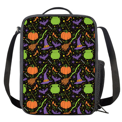 Halloween Wizard Pattern Print Crossbody Lunch Bag