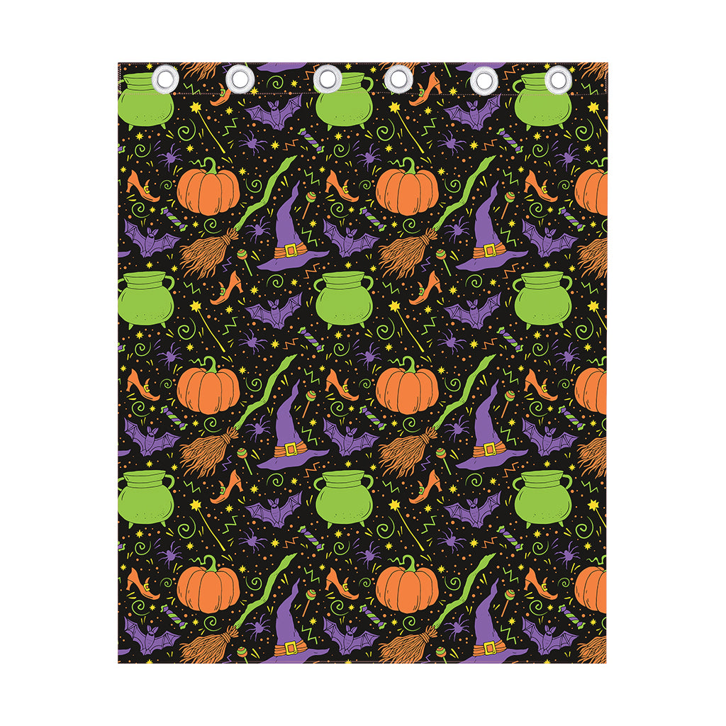 Halloween Wizard Pattern Print Curtain