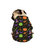 Halloween Wizard Pattern Print Dog Zip Up Jacket