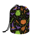 Halloween Wizard Pattern Print Drawstring Makeup Bag