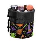Halloween Wizard Pattern Print Drawstring Makeup Bag