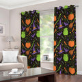 Halloween Wizard Pattern Print Extra Wide Grommet Curtains