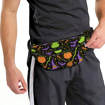 Halloween Wizard Pattern Print Fanny Pack