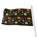 Halloween Wizard Pattern Print Flag