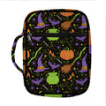 Halloween Wizard Pattern Print Front Pocket Bible Bag