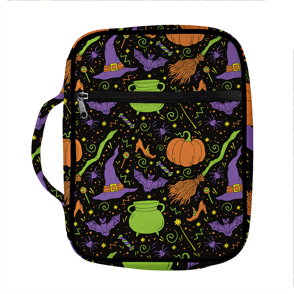 Halloween Wizard Pattern Print Front Pocket Bible Bag