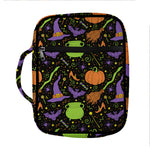 Halloween Wizard Pattern Print Front Pocket Bible Bag